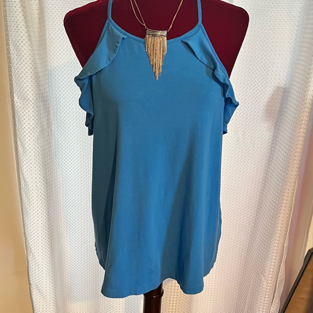 New Lilly Pulitzer Women’s Blue Ruffle Halter Top (L)